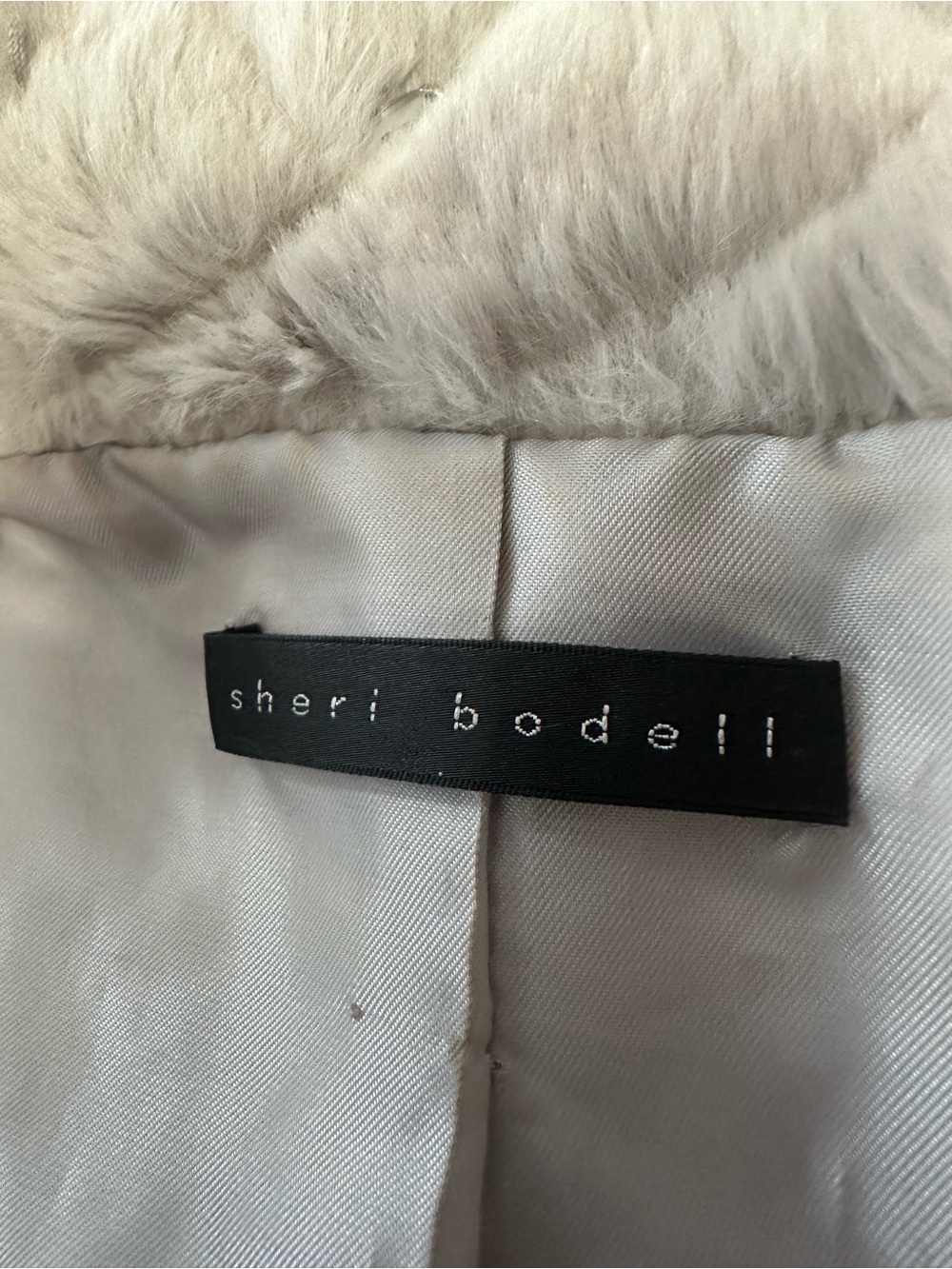 Sheri Bodell Silver Natural Rabbit Fur Belted Teddy Jacket - Picture 6 of 11